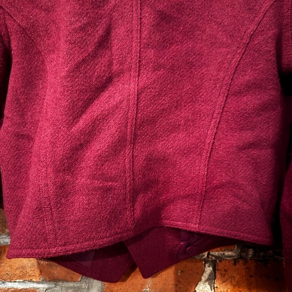 Vintage Women's Embroidered Burgundy Jacket Wool - Picture 7 of 9